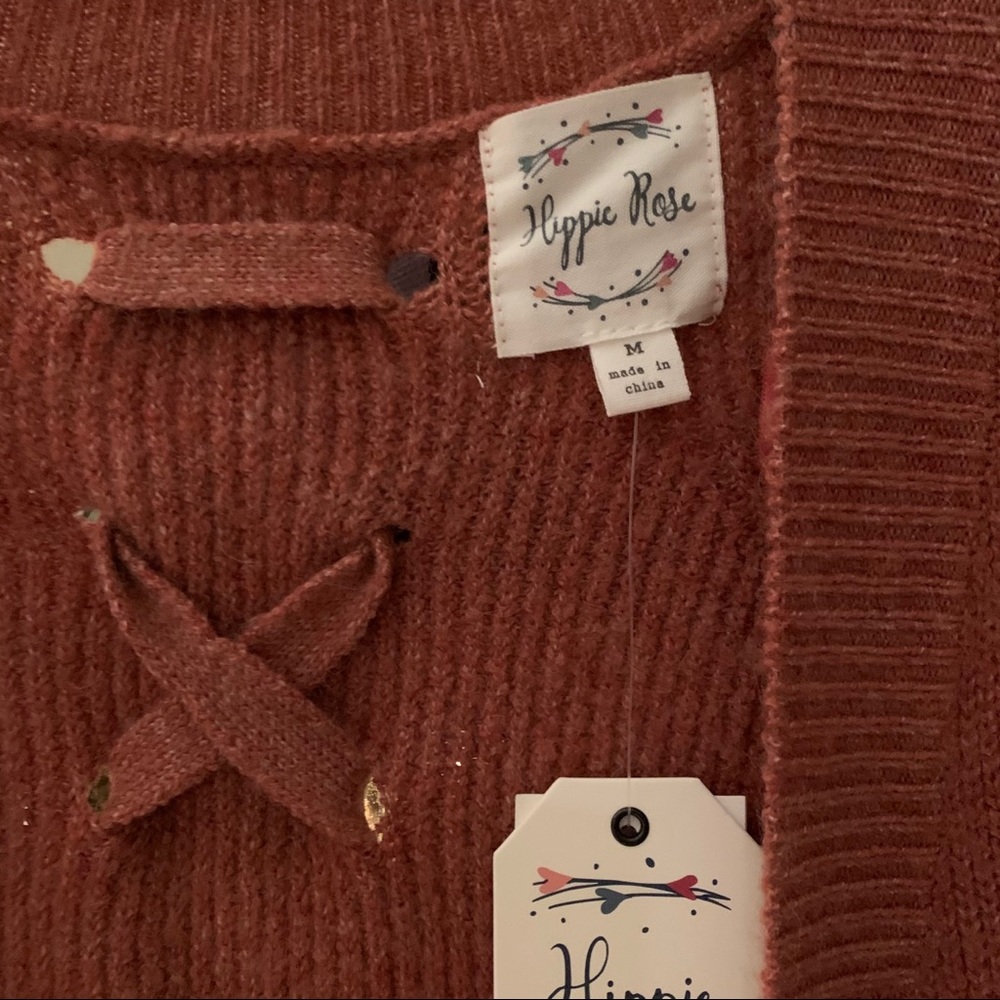 Rust tone Hippie Rose cardigan - Picture 6 of 6